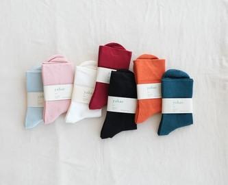 「糸季」で人気の靴下　Organic Cotton Rubber Free Plain Socks 